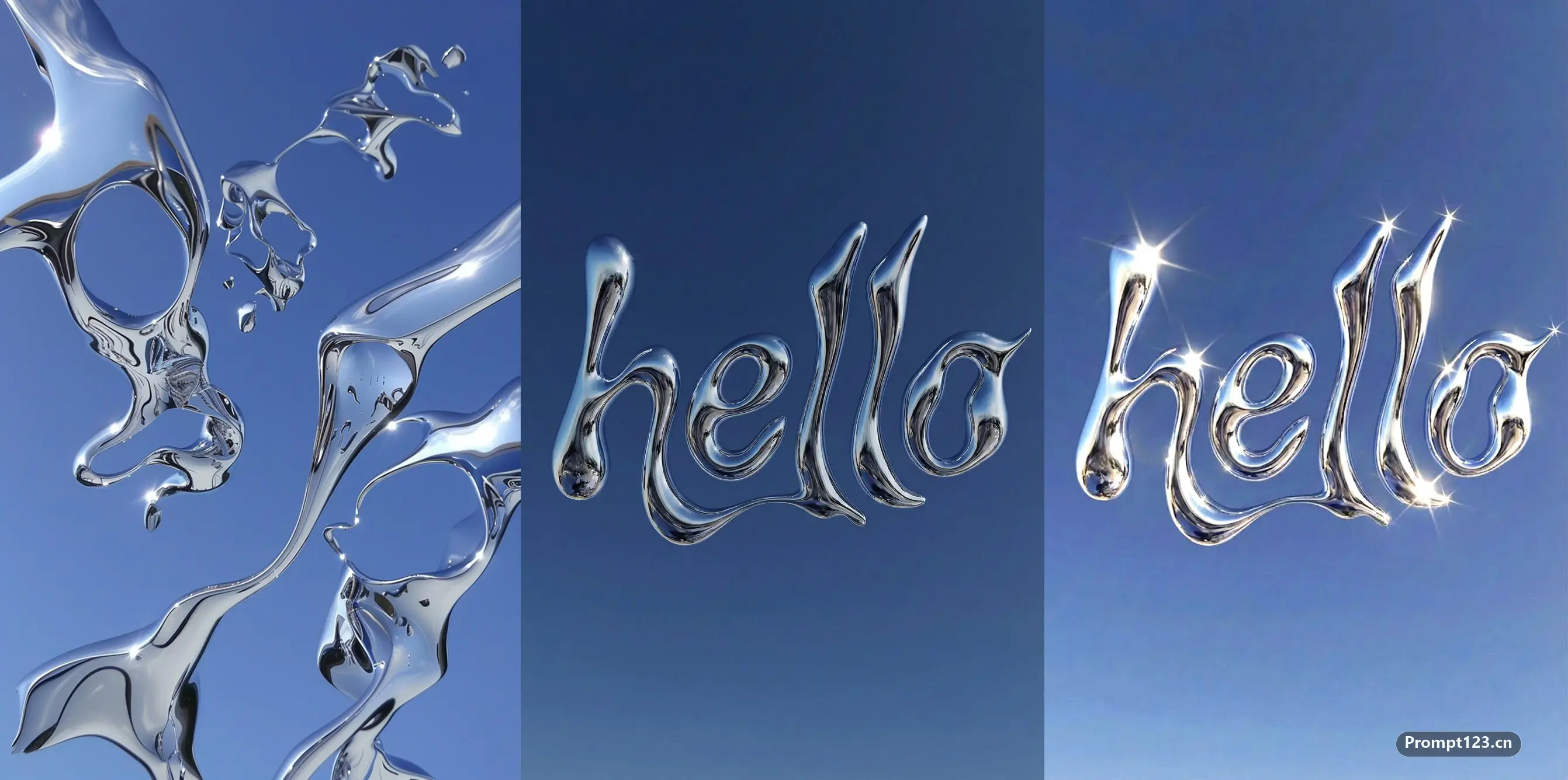 风格匹配的极简“hello”眩光文字
