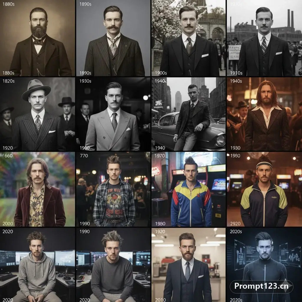 1880 年代至今的年代网格变迁