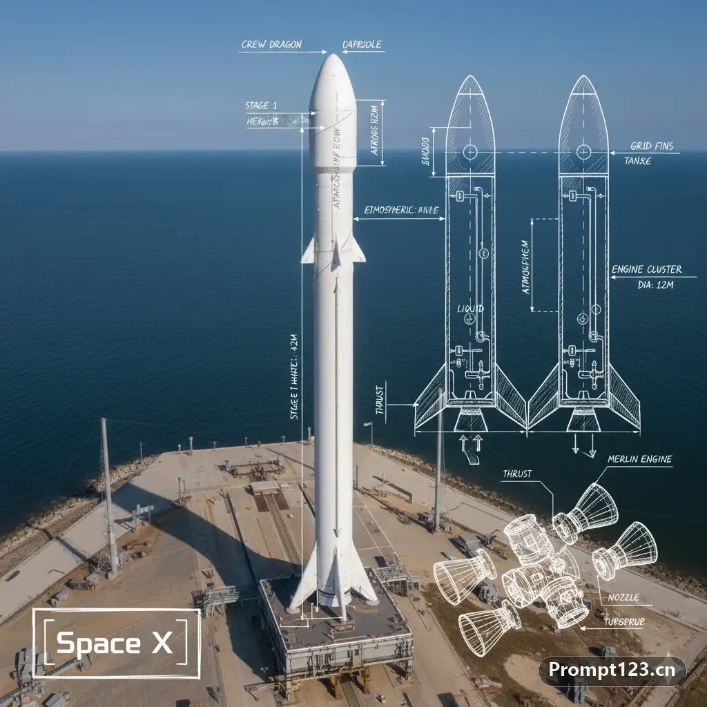 SpaceX 技术蓝图叠加