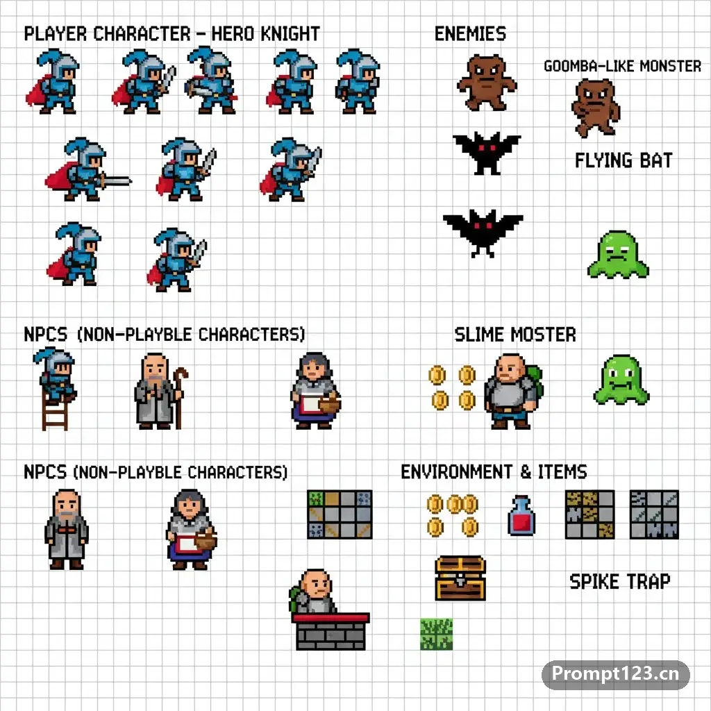 2D NES 平台游戏 Sprite 表
