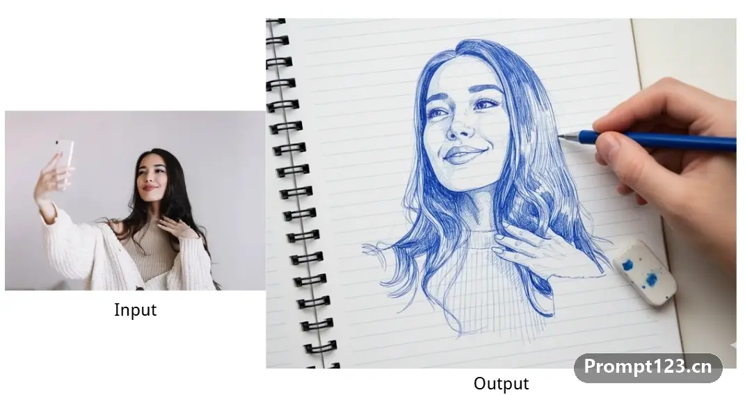 照片风线描人像