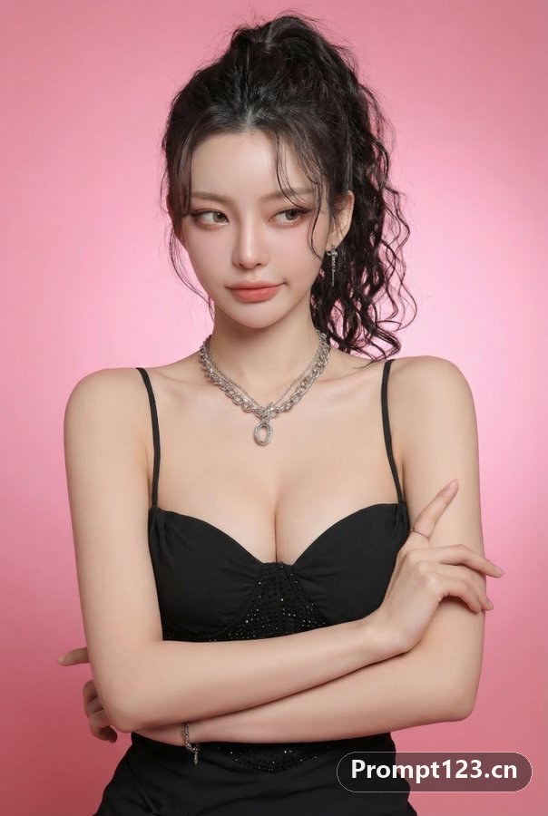 粉调棚拍的傲娇定格照
