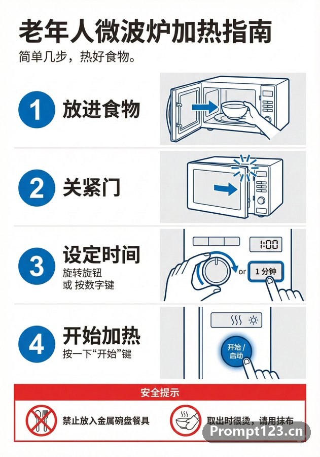 老年人友好的操作指南信息图