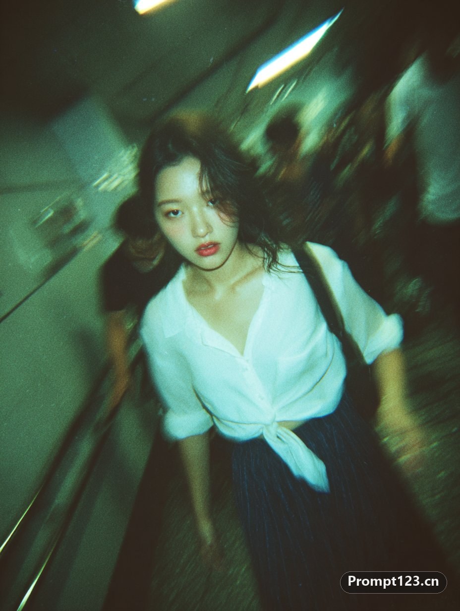 东京地铁楼梯间美女照