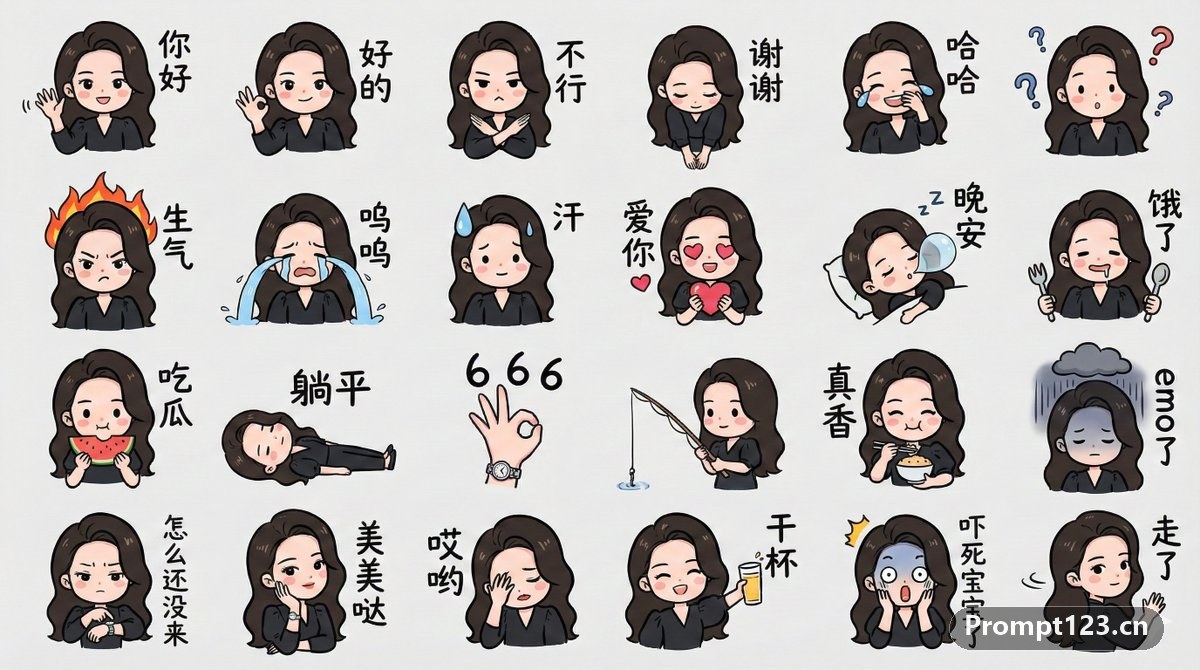 彩色手绘风格表情包