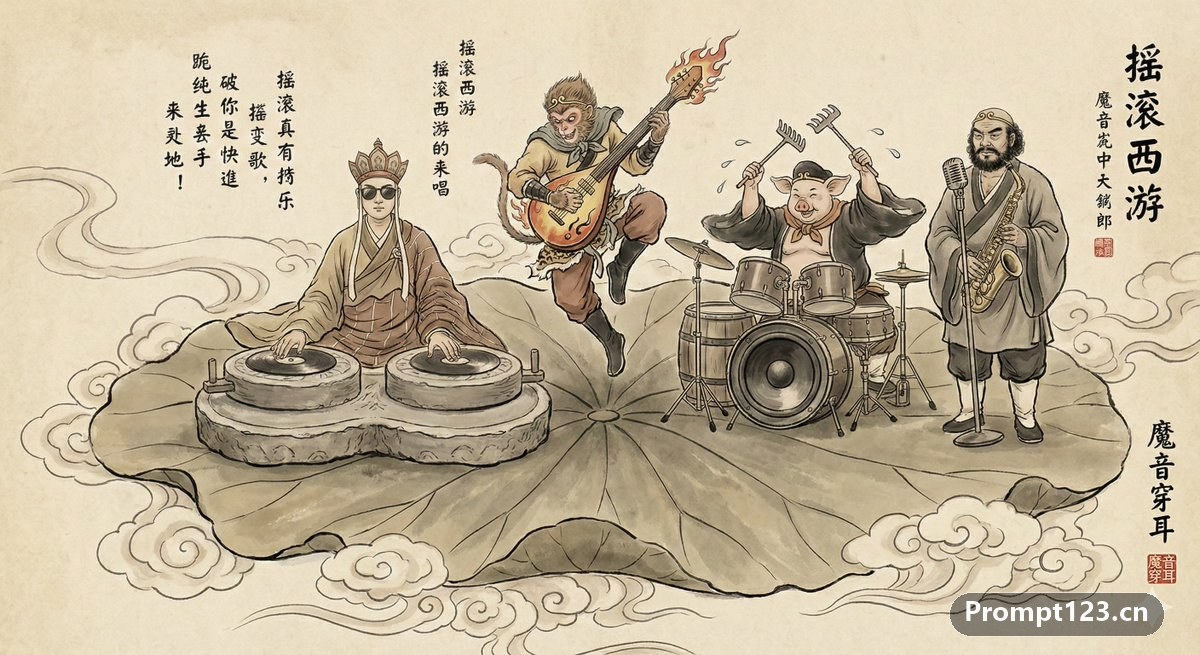 西游记师徒四人组成了一个摇滚乐队