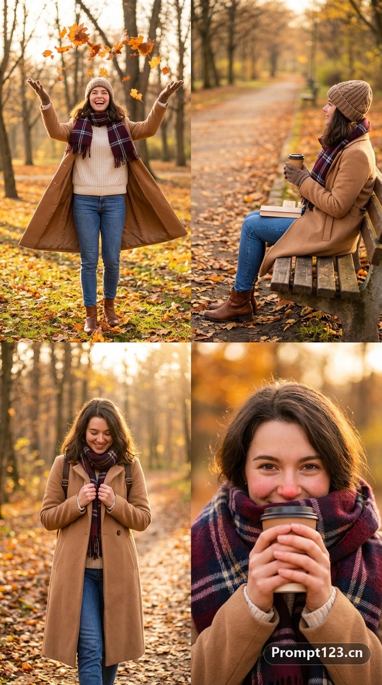 四幅时尚生活场景组成的拼贴画