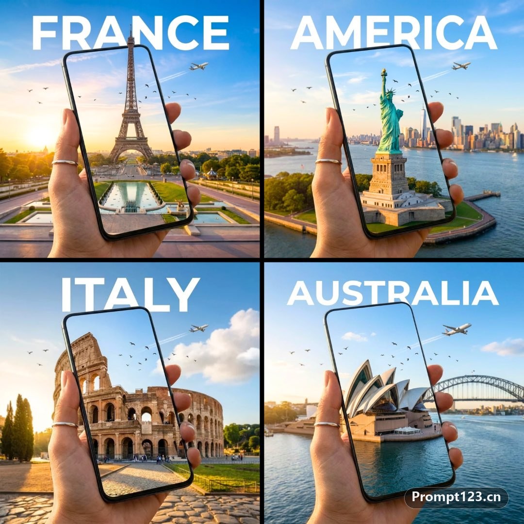 超写实的旅行广告