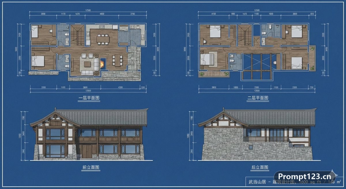 武当山山腰的一栋双层住宅
