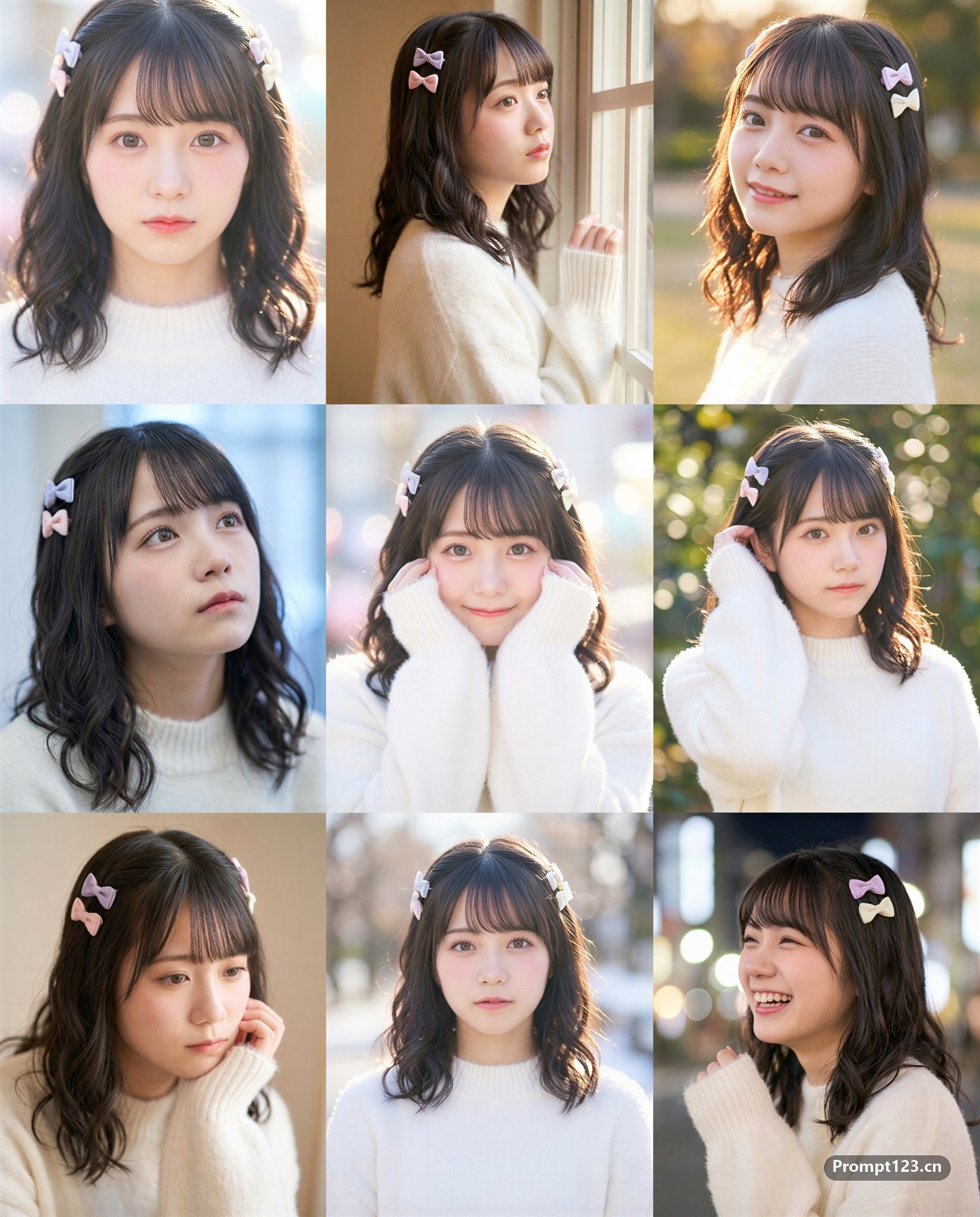 3×3的网格特写照片