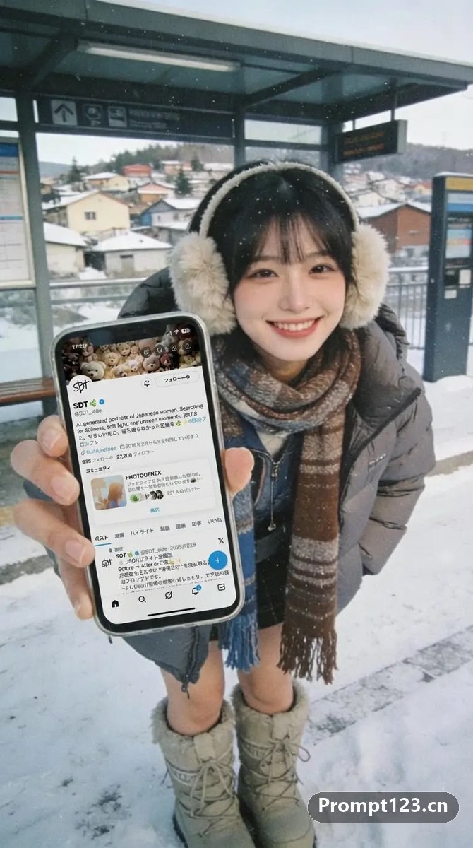 女生展示自己手机照片
