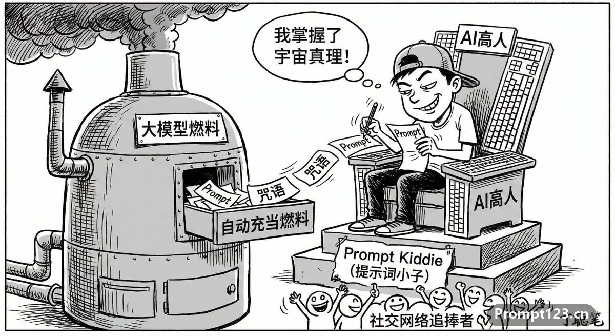 提示词小子讽刺漫画