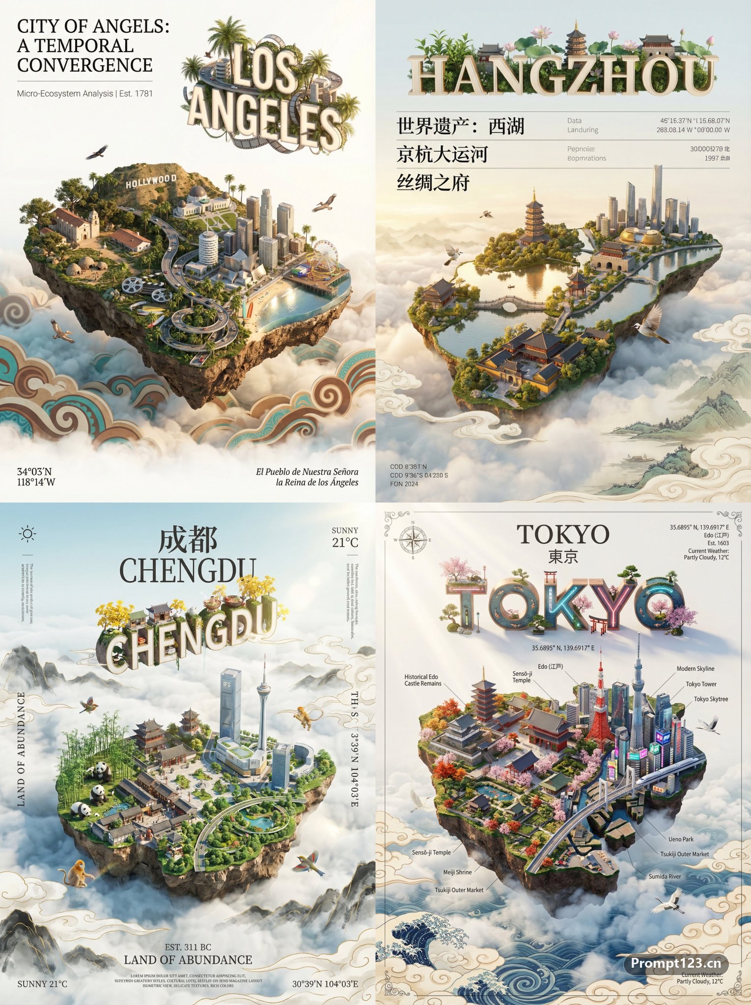 城市渲染数字艺术海报