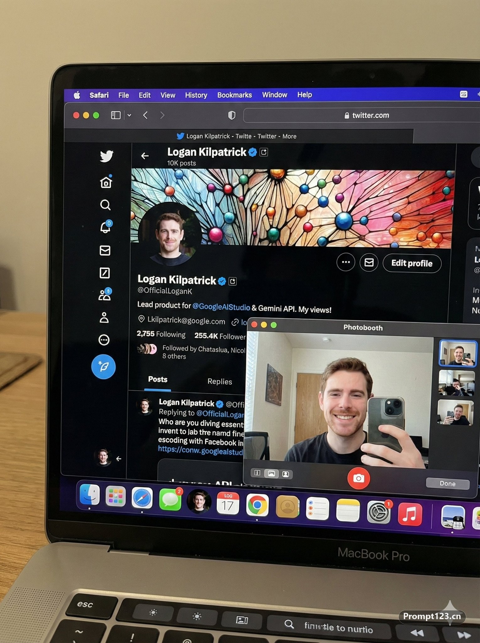 MacBook Pro打开了X应用的照片