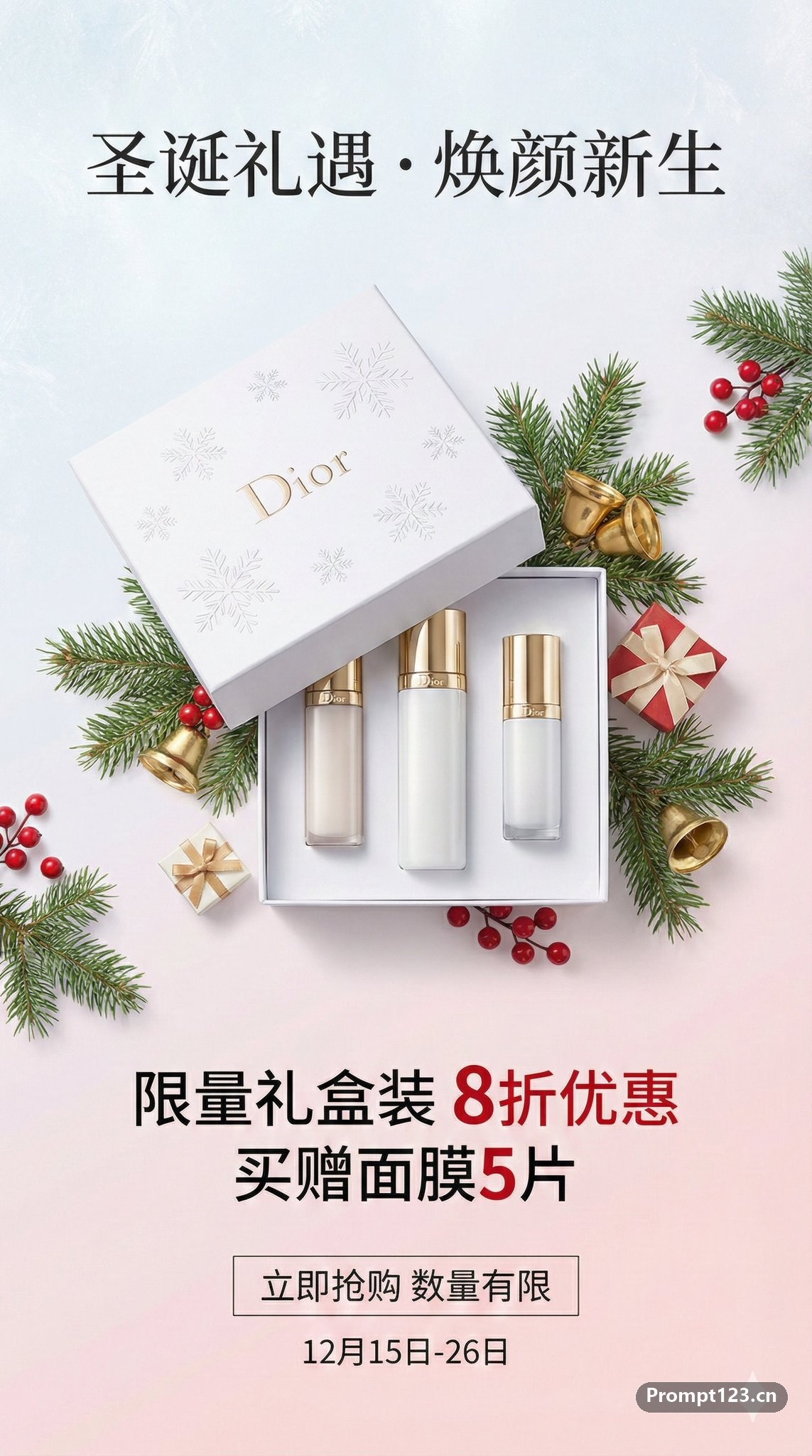 圣诞特辑-圣诞护肤品套装促销卡片