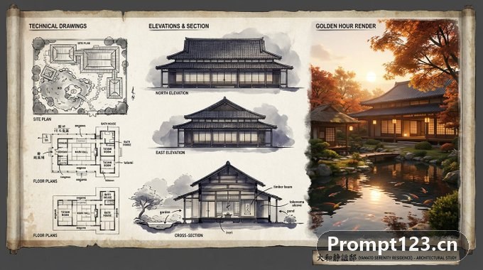 建筑插画师为住宅制作的展示板