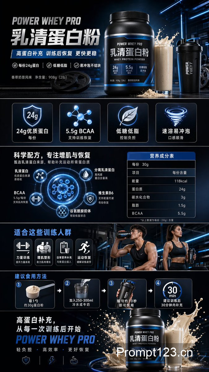 健身蛋白粉电商详情页