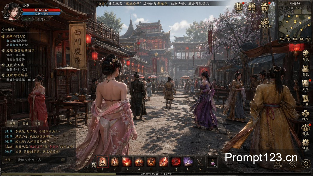 金瓶梅古风开放世界游戏截图