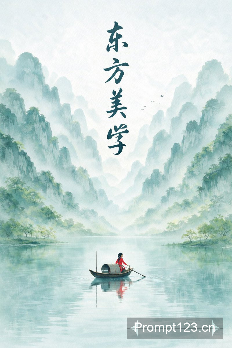 春日禅意水墨群山海报