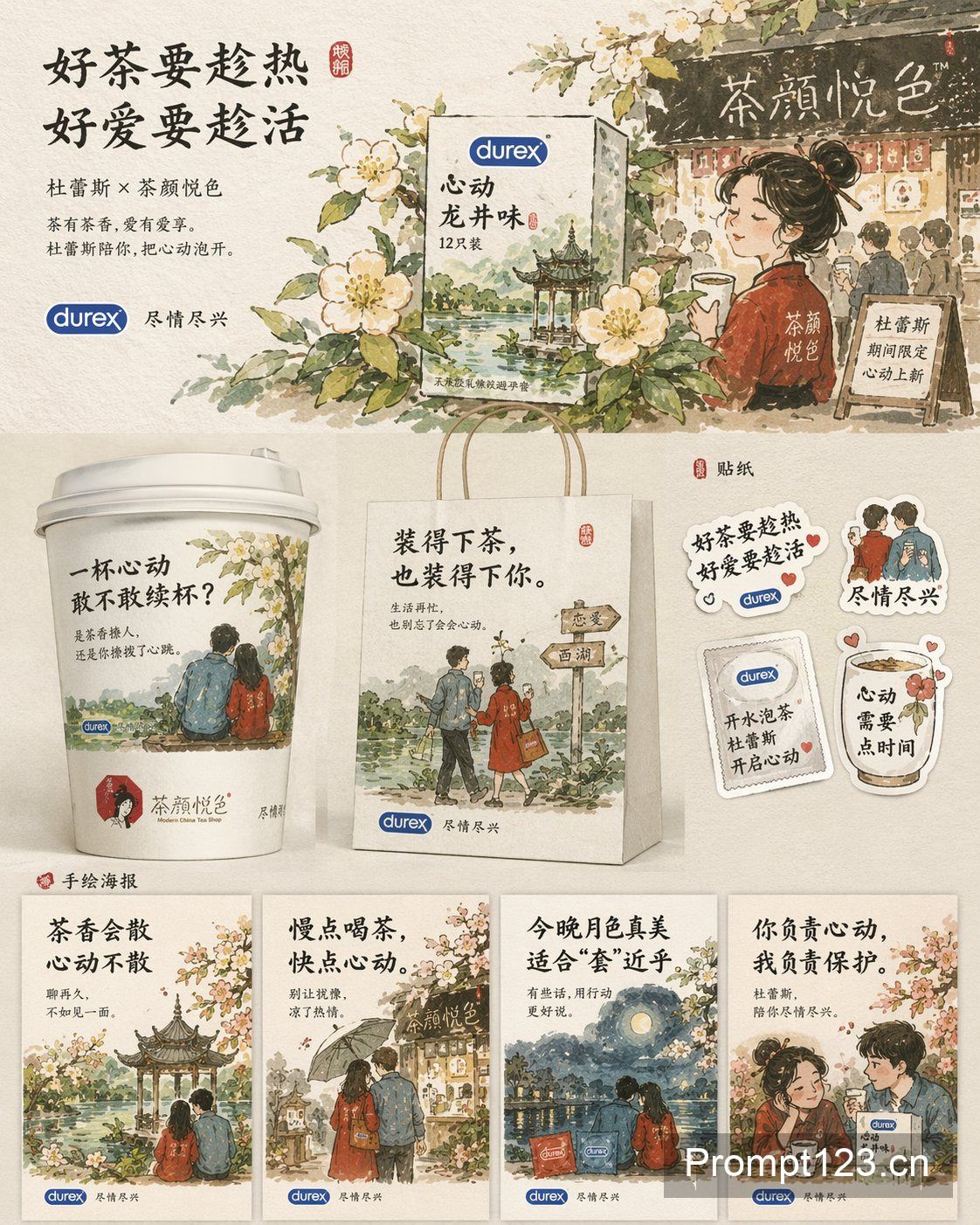 杜蕾斯茶颜悦色联名海报设计