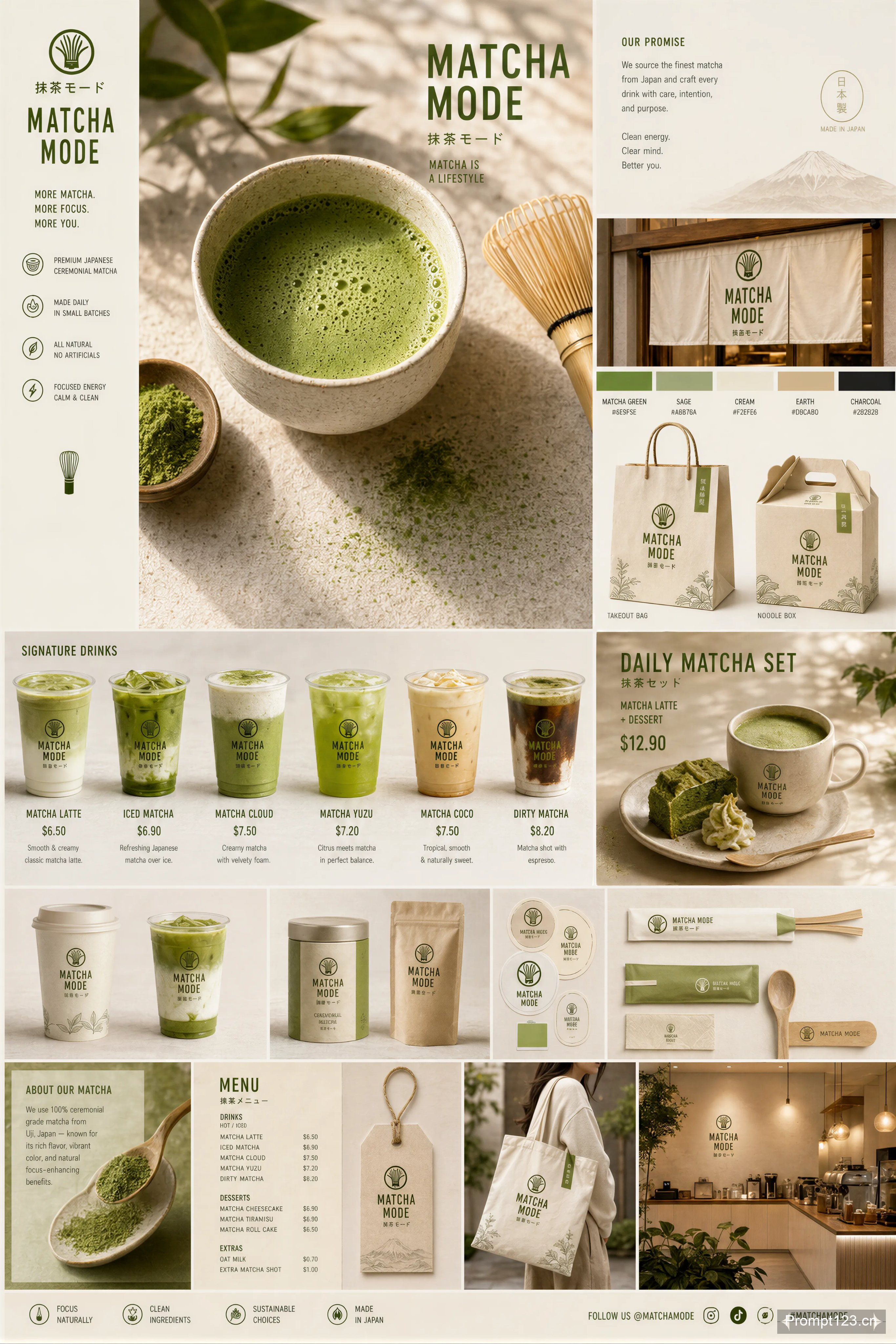 抹茶品牌触点系统视觉板