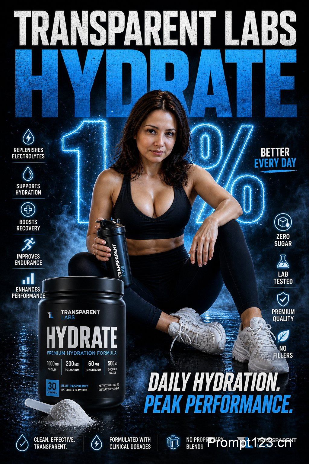 Transparent Labs Hydrate 健身补剂 Campaign