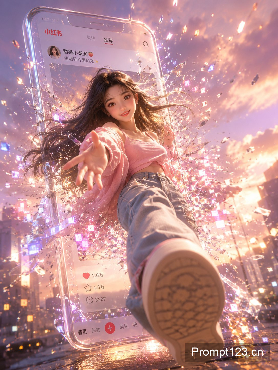 小红书数字破屏 3D 女孩