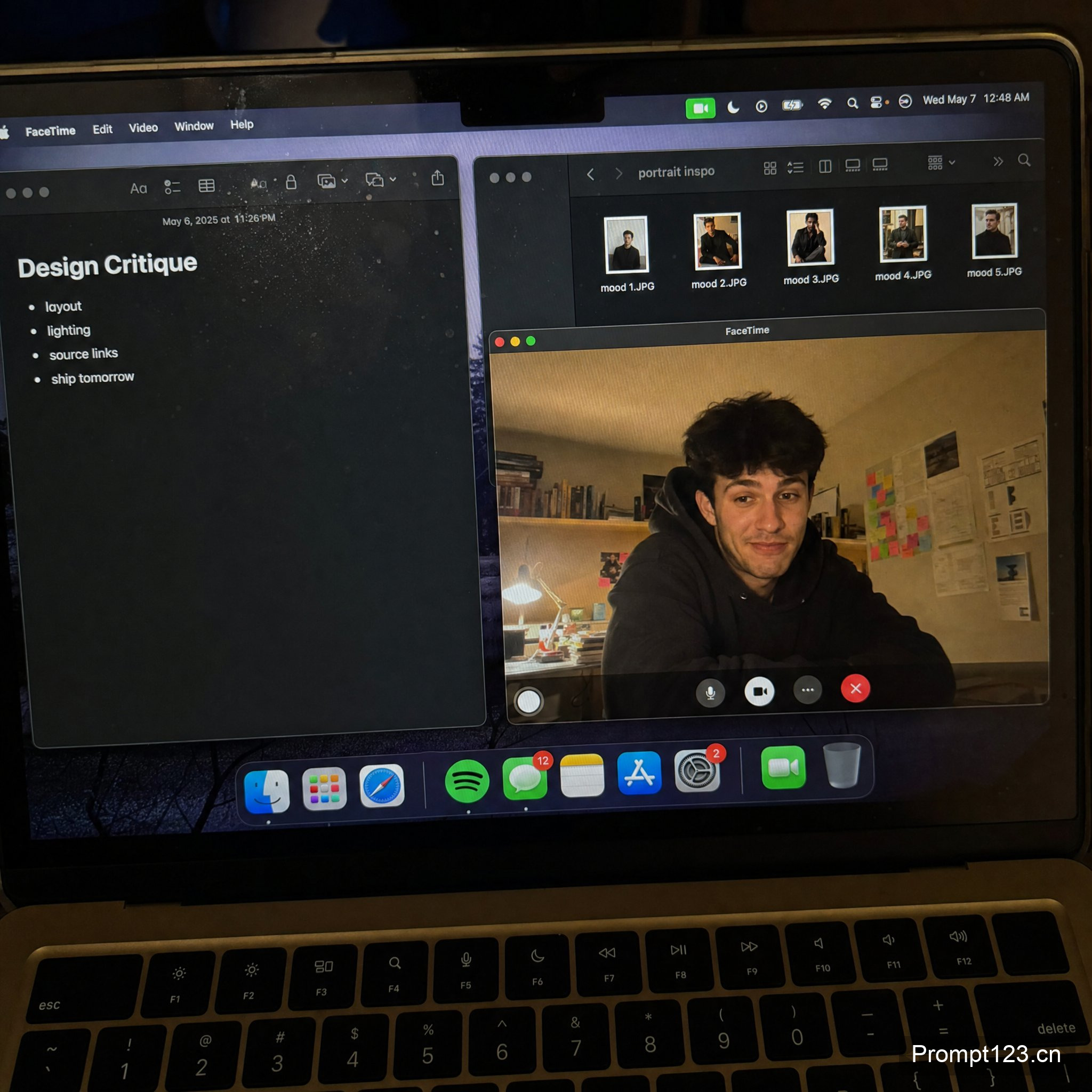 手机拍摄 FaceTime 工作屏幕